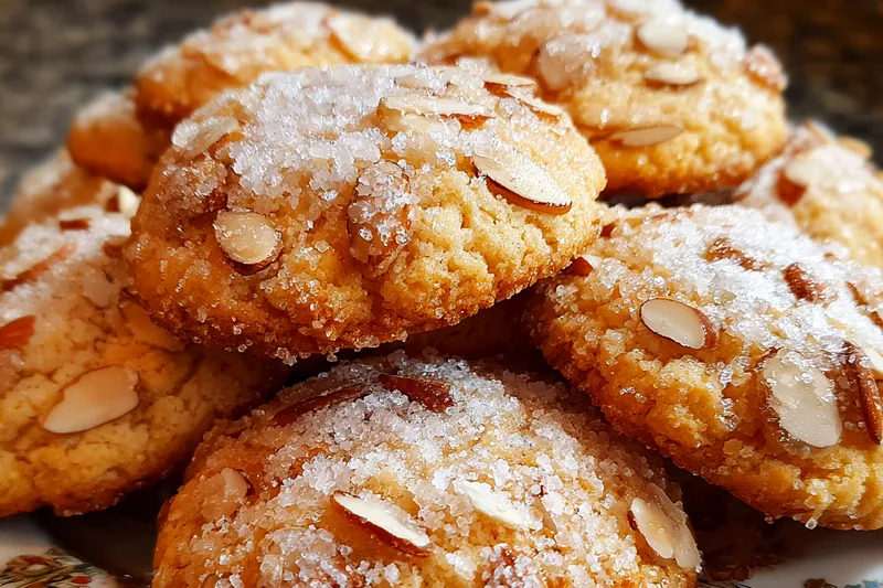 Baking sheets filled with unbaked almond sugar cookies