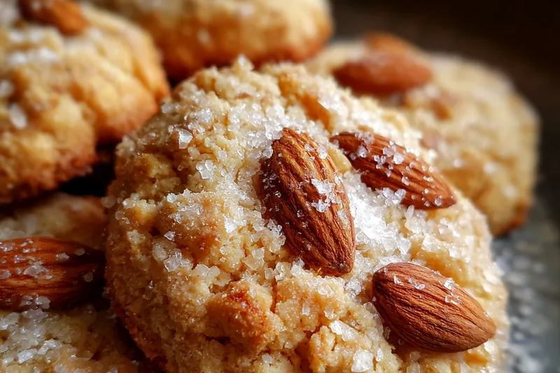 Ingredients for almond sugar cookies arranged on a table