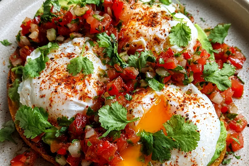 Cooking process for Avocado Poached Egg Delight