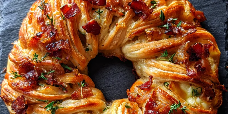 Bacon Brie Pastry Wreath