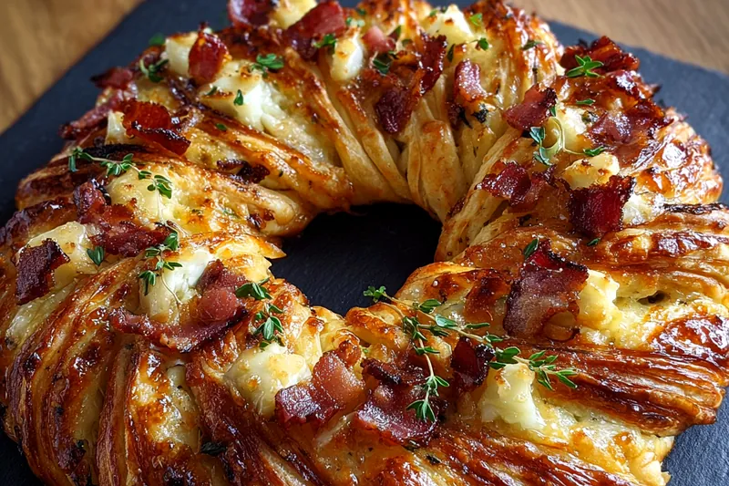 Fresh ingredients for Bacon Brie Pastry Wreath