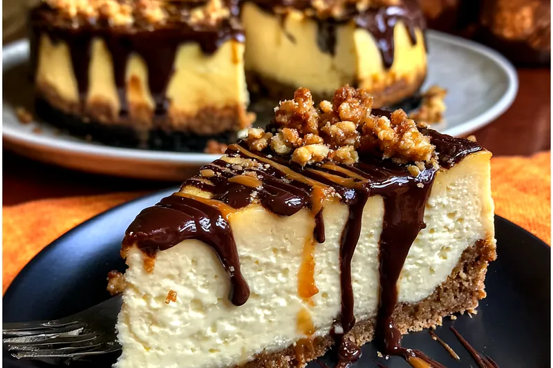 Cooking process for Bacon Caramel Cheesecake Delight