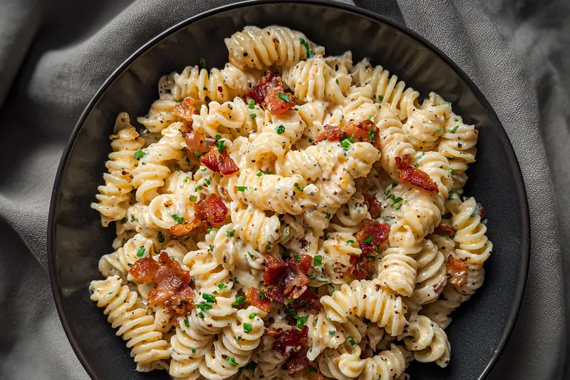 Cooking process for Bacon Cheddar Pasta Salad