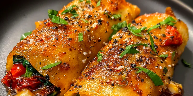 Baked Chicken Roll-Ups with Spinach