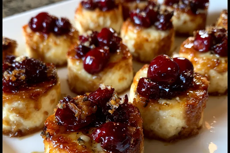 Baked cranberry brie bites fresh out of the oven
