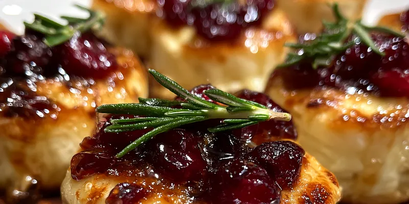 Baked Cranberry Brie Bites with Puff Pastry