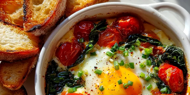 Baked Eggs with Feta and Spinach