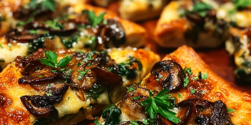 Baked Spinach Mushroom Triangles