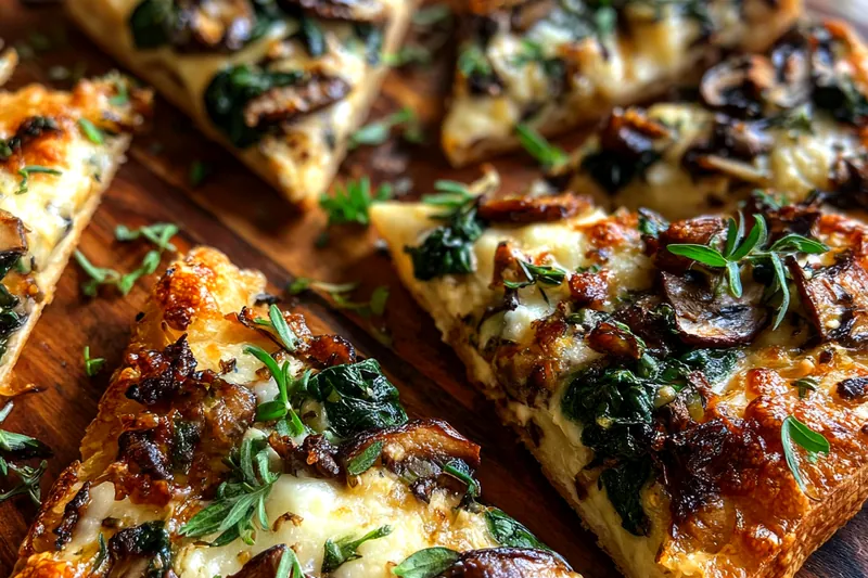 Fresh ingredients for Baked Spinach Mushroom Triangles