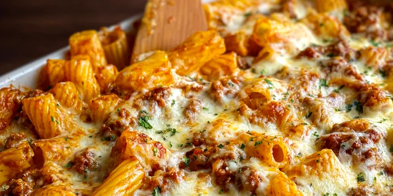 Beef Rigatoni Cheese Bake