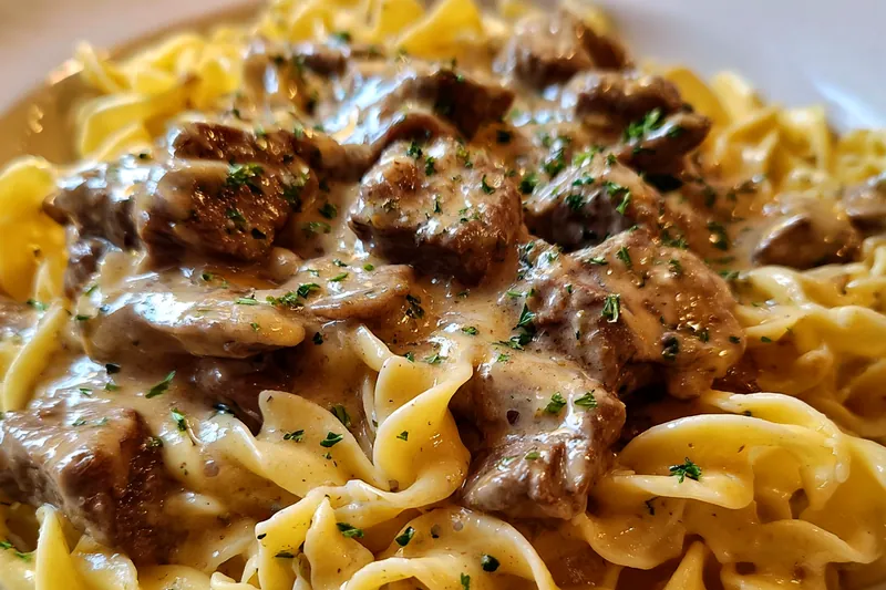 Fresh ingredients for Beef Stroganoff
