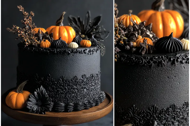 Ingredients for Black Velvet Halloween Cake laid out on a table