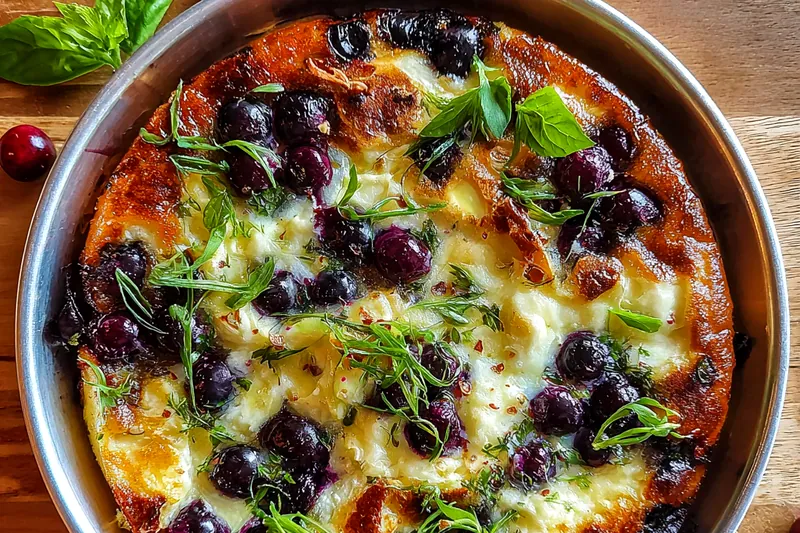 Fresh ingredients for Blackberry Basil Flatbread