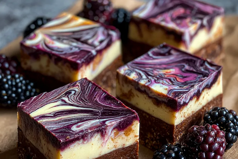 Cooking process for Blackberry Swirl Cheesecake Bars