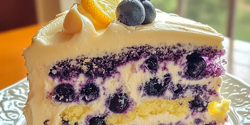 Blueberry Cake with Lemon Frosting