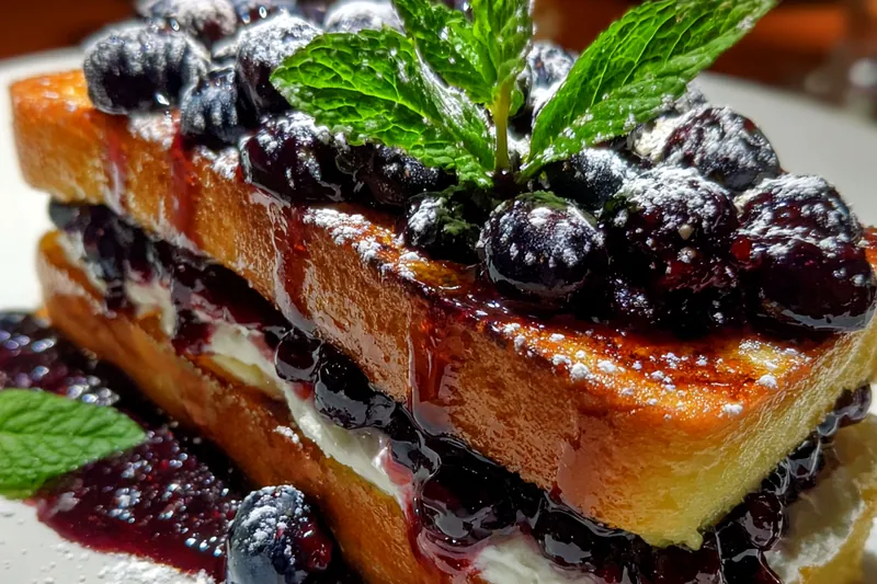 Fresh ingredients for Blueberry Cheesecake French Toast