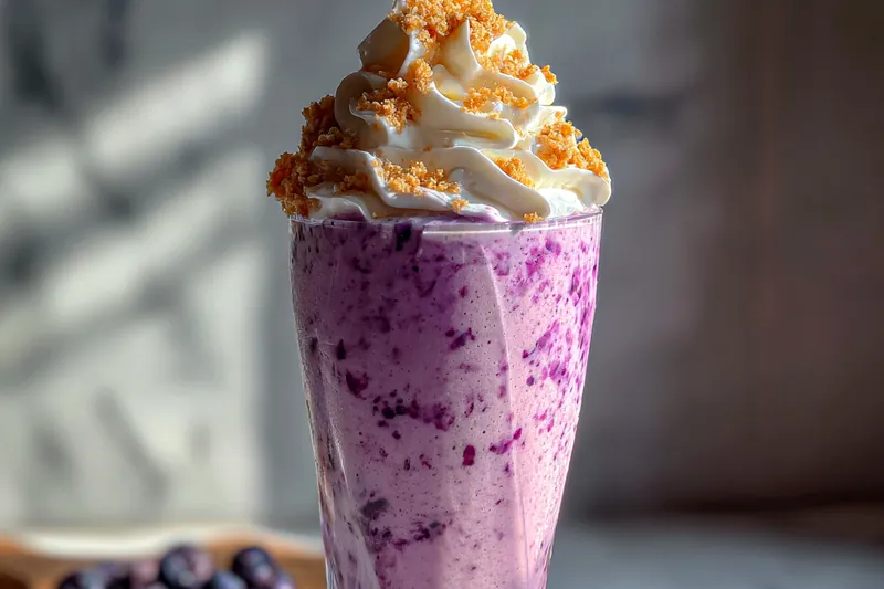 Cooking process for Blueberry Cheesecake Milkshake