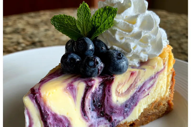 Chef Mitchell skillfully baking Blueberry Lemon Delight, with fresh ingredients in the background.