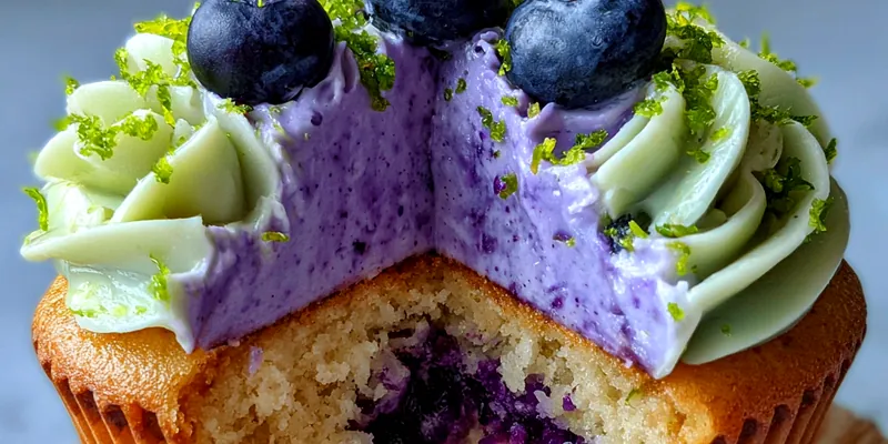 Blueberry Lime Cheesecake Cupcakes