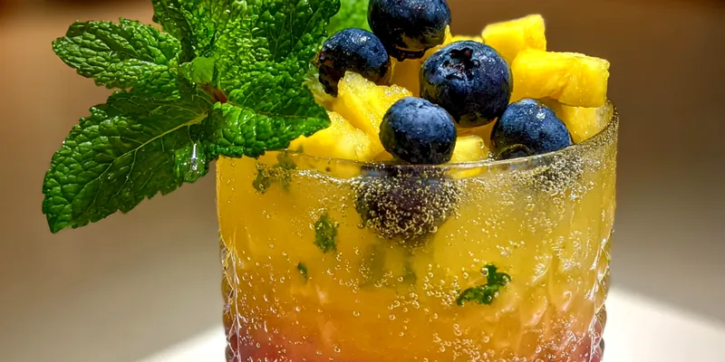Fruity Blueberry Pineapple Cocktail