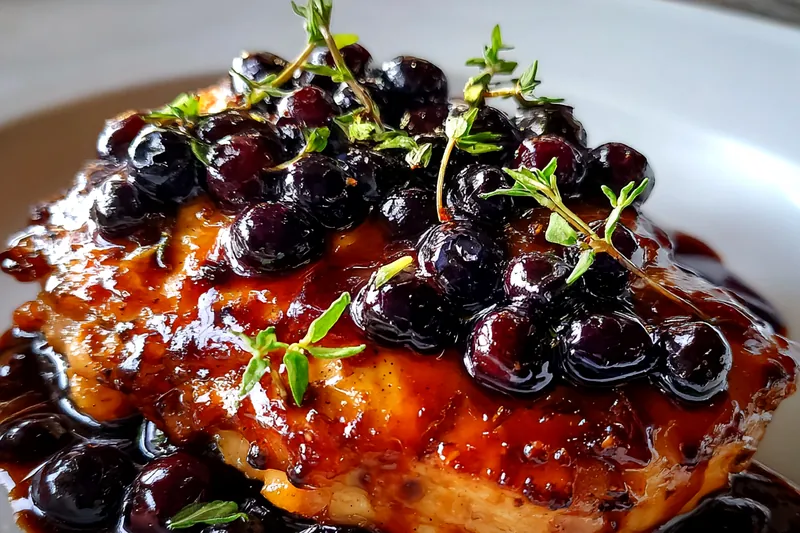 Fresh ingredients for Blueberry Thyme Glazed Chicken