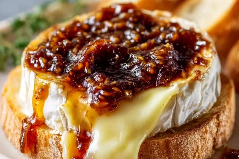Golden baguette slices being brushed with olive oil before toasting, showing the preparation technique for perfect crostini