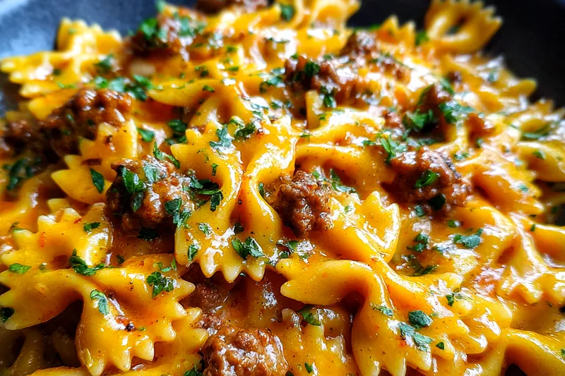 Cooking process for Cajun Creamy Bowtie Pasta
