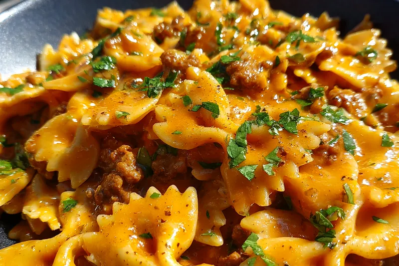 Fresh ingredients for Cajun Creamy Bowtie Pasta