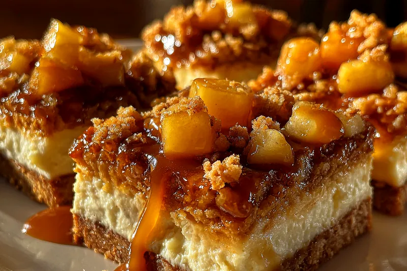 Cooking process for Caramel Apple Cheesecake Bars