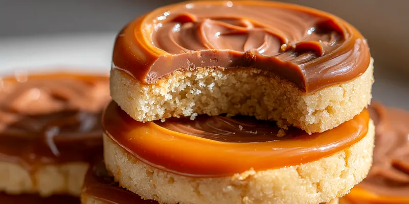 Caramel Chocolate Shortbread Cookies