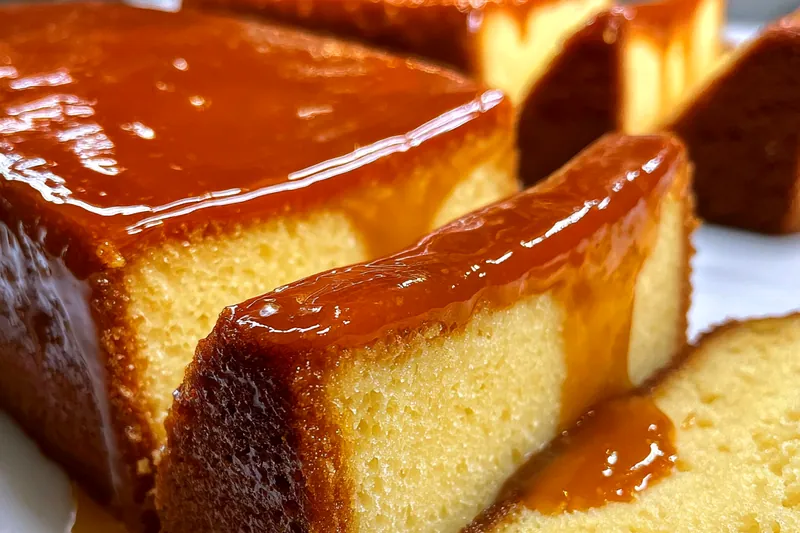 Fresh ingredients for Caramel Glazed Cheesecake Loaf