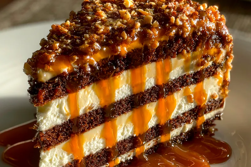 Cooking process for Caramel Nut Layer Cake