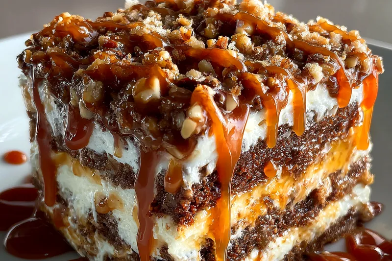 Fresh ingredients for Caramel Nut Layer Cake