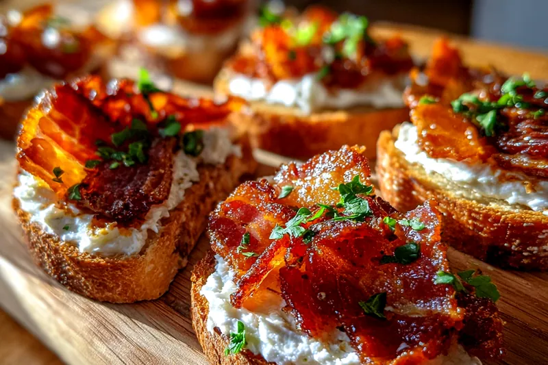 Fresh ingredients for Caramelized Bacon Crostini