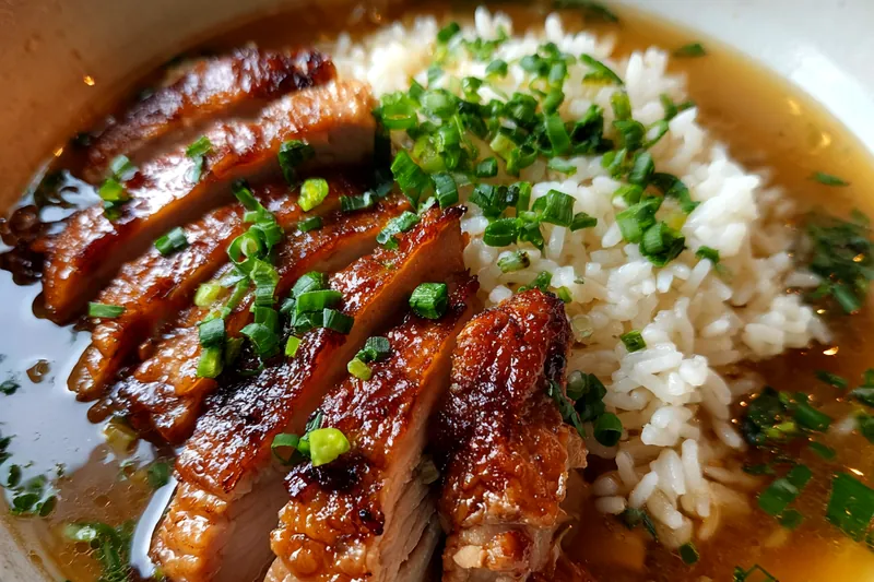 Fresh ingredients for Caramelized Chicken Broth Bowl