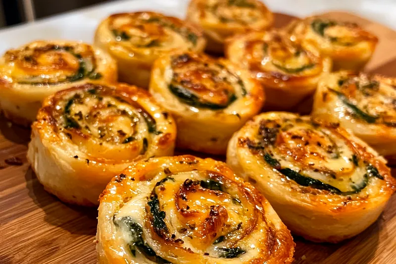 Cooking process of Savory Cheese Spinach Rolls in the oven