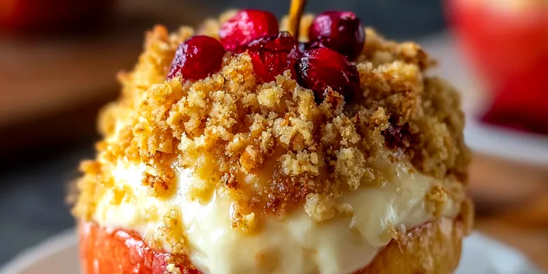 Cheesecake Stuffed Baked Apple