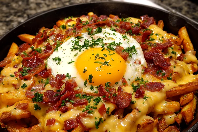 Cooking process for Cheesy Bacon Breakfast Fries