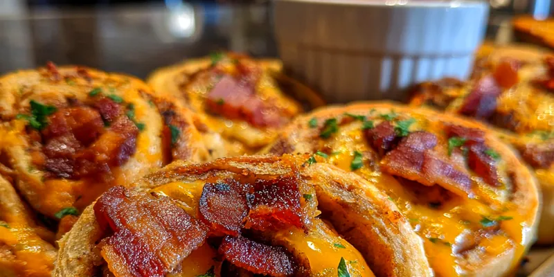 Cheesy Bacon Pastry Rolls