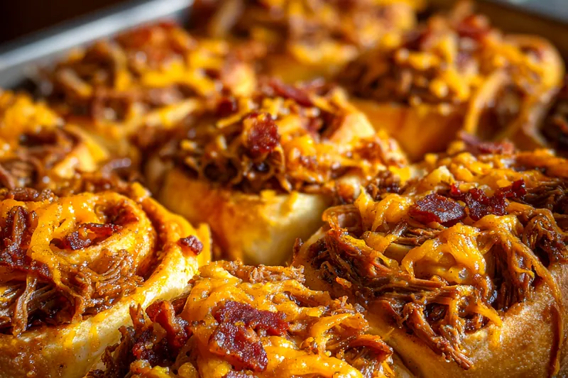 Cooking process for Cheesy Bacon Pork Rolls