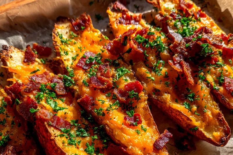 Fresh ingredients for Cheesy Bacon Potato Wedges