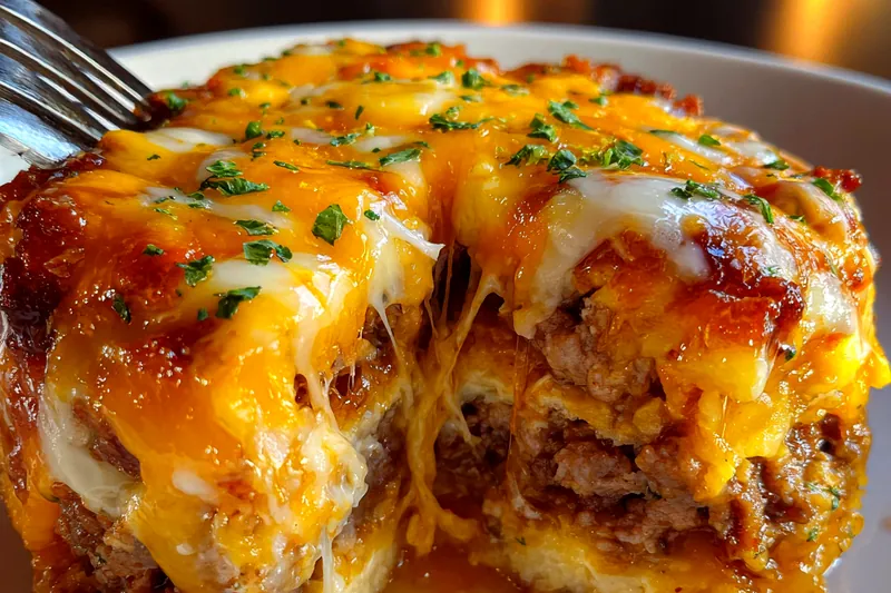 Cooking process for Cheesy Beef Layered Bake