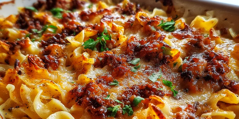 Cheesy Beef Noodle Bake