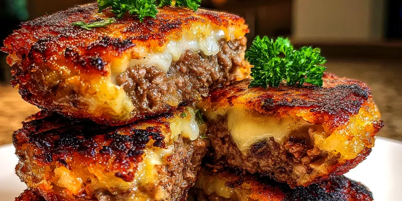 Cheesy Beef Potato Pancakes