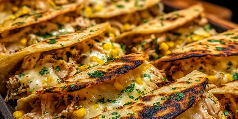 Cheesy Chicken Corn Tacos