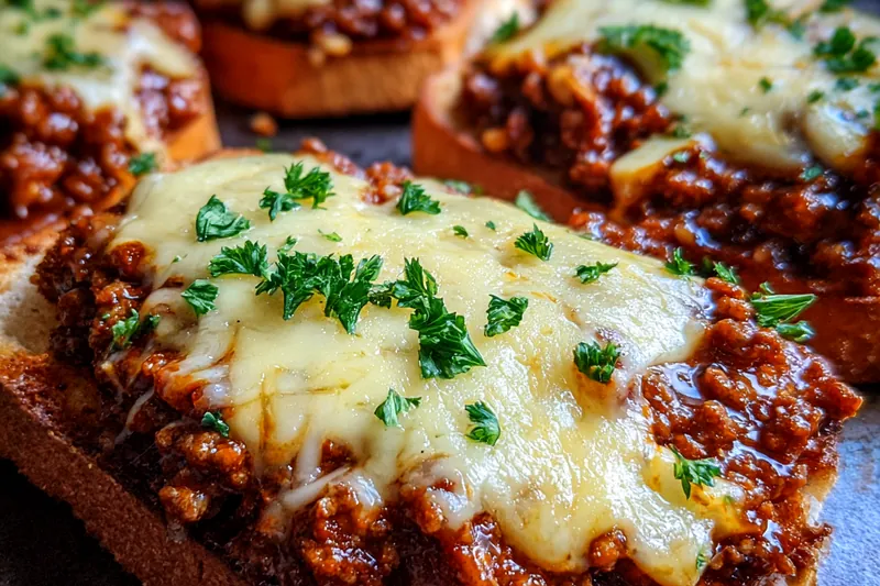 Fresh ingredients for Cheesy Garlic Beef Melts