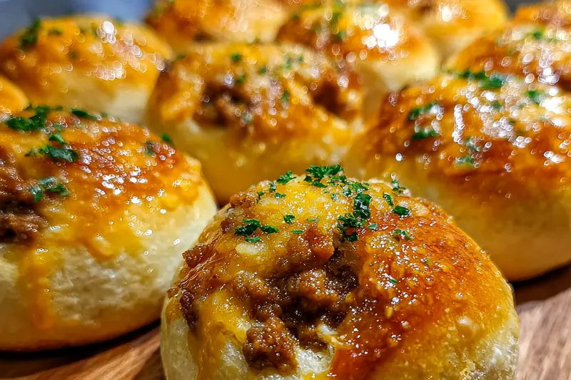 Cooking process for Cheesy Garlic Bread Bombs