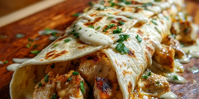 Savory Garlic Chicken Wraps