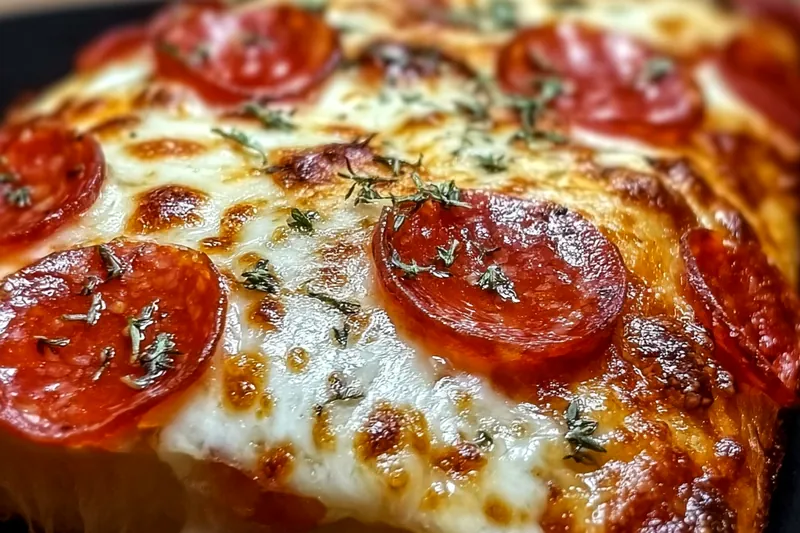 Hands rolling pizza dough filled with cheese and pepperoni into a tight log, showing the proper technique for sealing a stromboli
