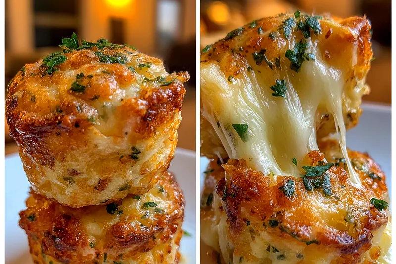 Chef frying Cheesy Potato Puffs in a skillet, showcasing the crispy golden exterior and bubbling oil.